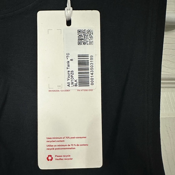 Lululemon All Yours Tank - Team Canada Edition - Size 8 - BRAND NEW - Picture 2 of 6